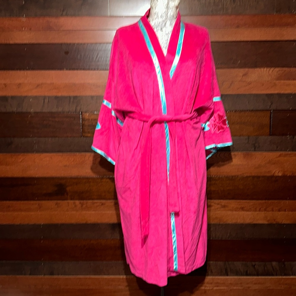 NWOT Vintage 70s Lounge Trends by JCPenney Pink and Teal Floral Robe